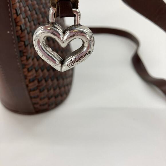 Brighton 652372 Brown leather basket weave crossbody - Picture 4 of 11